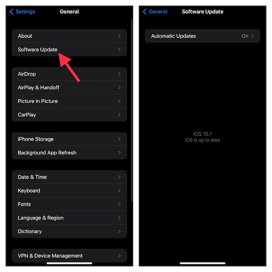 Update the software to fix auto brightness problem on iPhone
