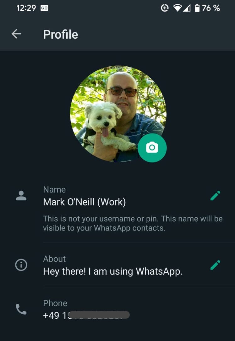WhatsApp Android user data
