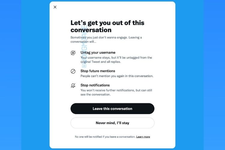 Twitter Tests New "Leave This Conversation" Feature