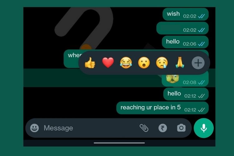 WhatsApp Message Reactions Now Support More Emoji Options